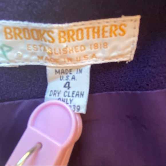 Vintage Brooks Brothers Purple Wool Fitted Blazer w/ Shoulder Pads Sz 4 - Picture 5 of 7